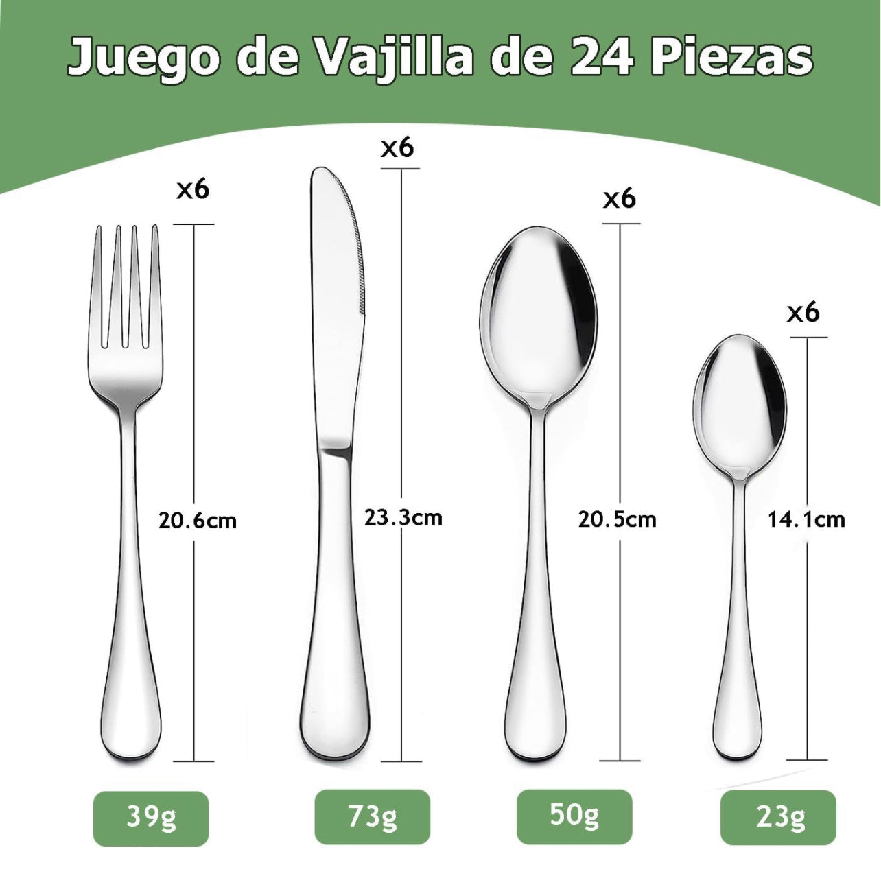 Juego de cubiertos de 24 piezas