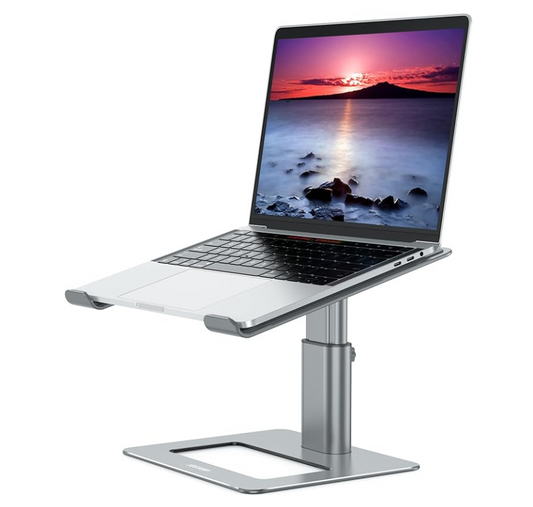 BESIGN - Soporte elevador de aluminio para laptop, ergonómico, ajustable, elevador para computadora, compatible con MacBook Air, Pro, Dell, HP, Lenovo y otras laptops de 10 a 15.6 pulgadas (gris)