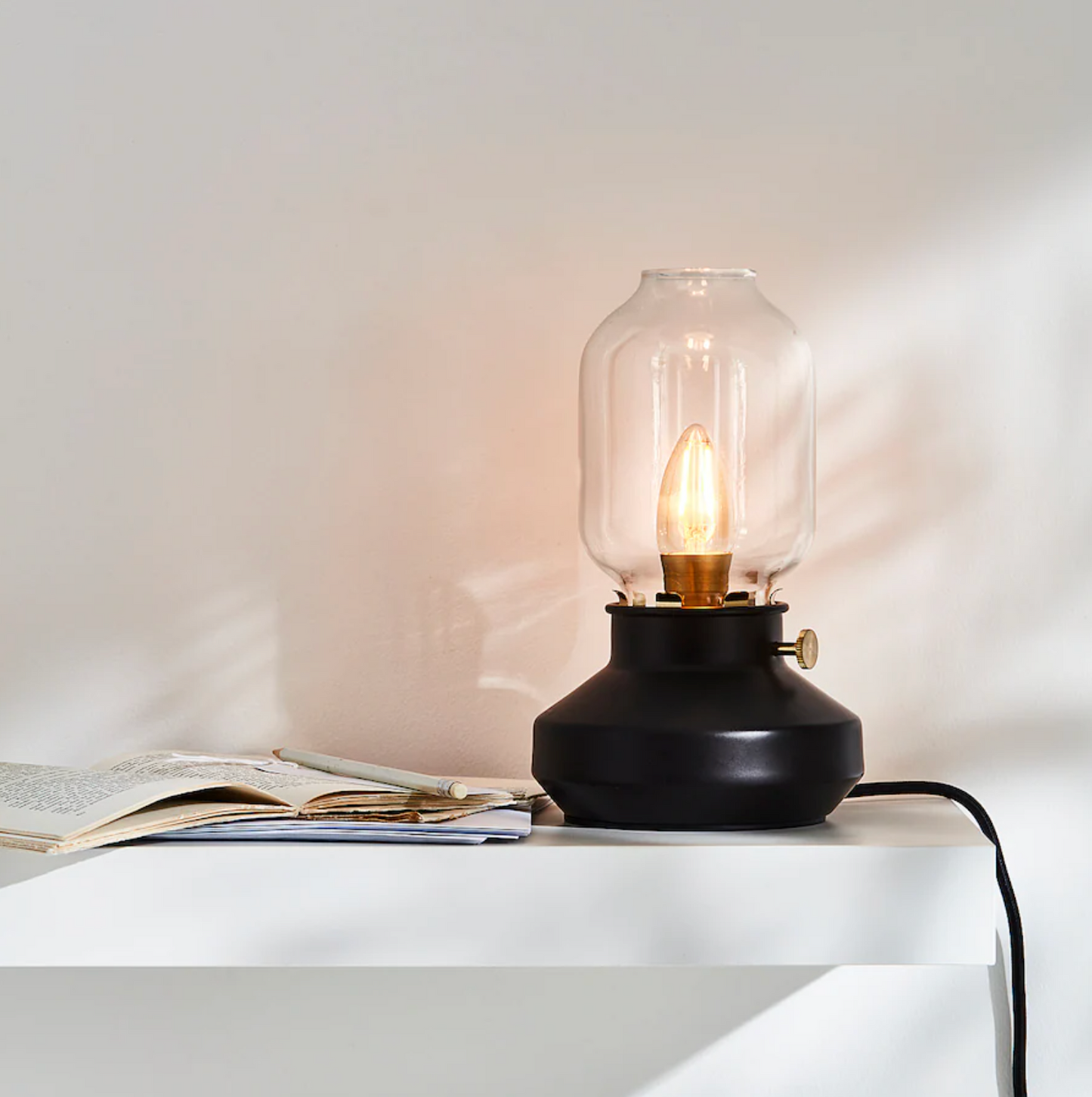 Table lamp, dimmable anthracite + 2 light bulbs