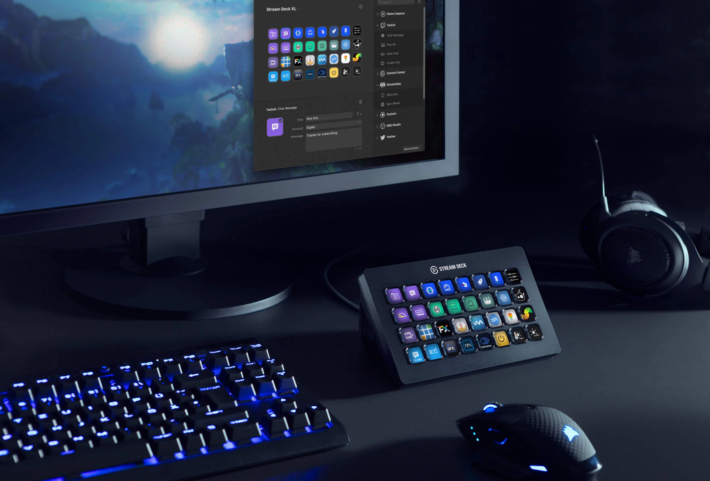 Stream Deck XL - Controlador avanzado de estudio, 32 teclas macro, activa acciones en apps y software como OBS, Twitch, YouTube y otros, funciona en Mac y PC, multicolor